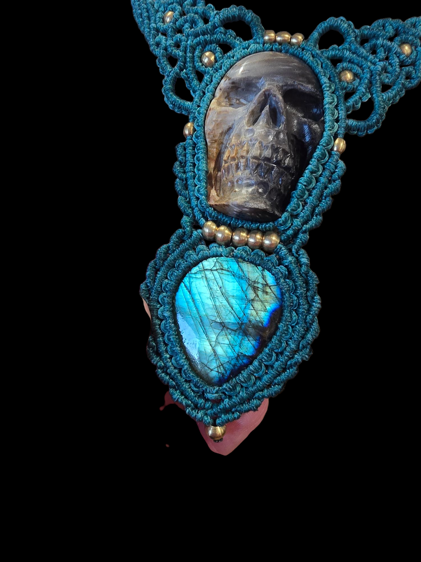Choker - Skull - Labradorite