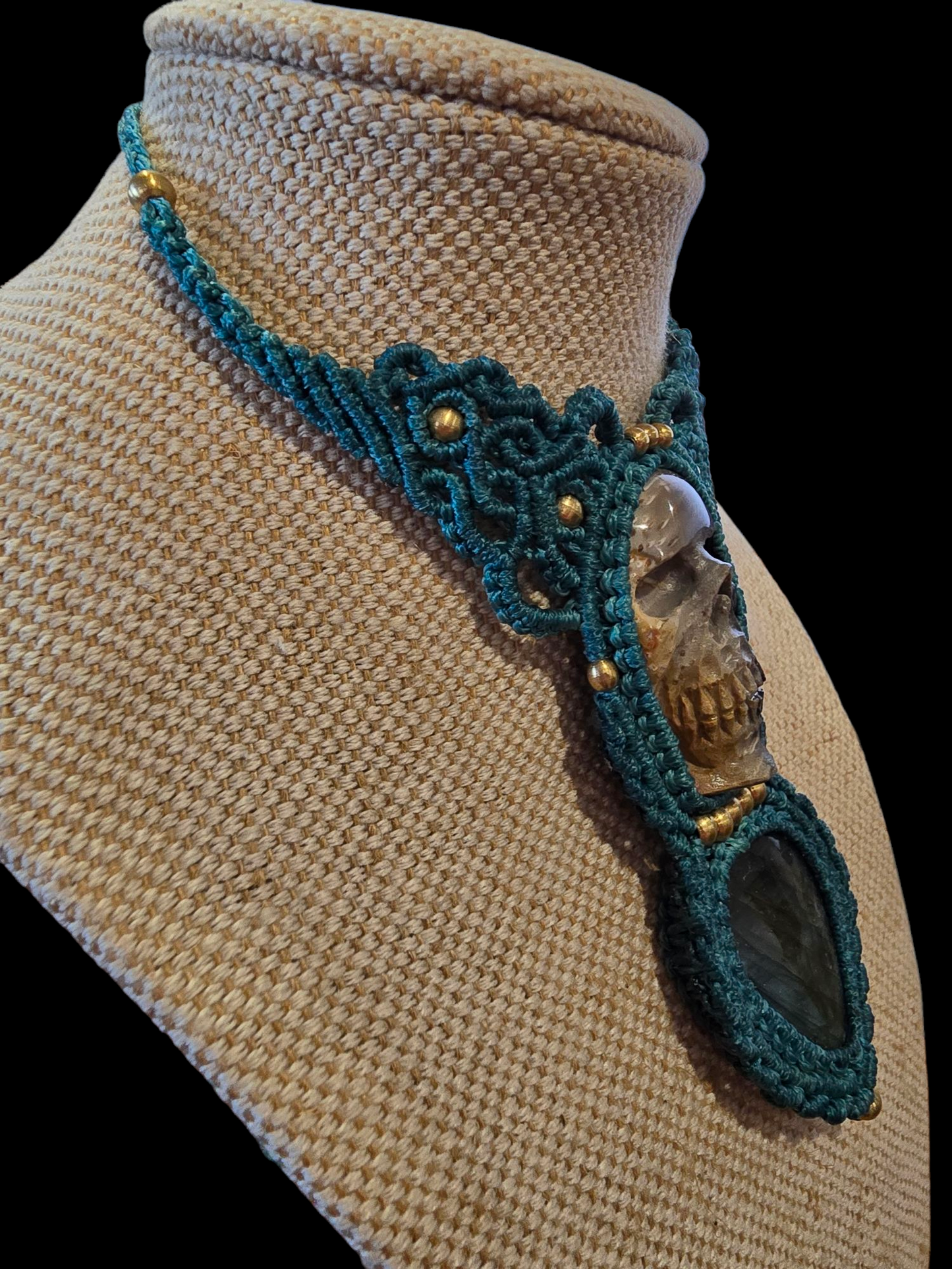 Choker - Skull - Labradorite