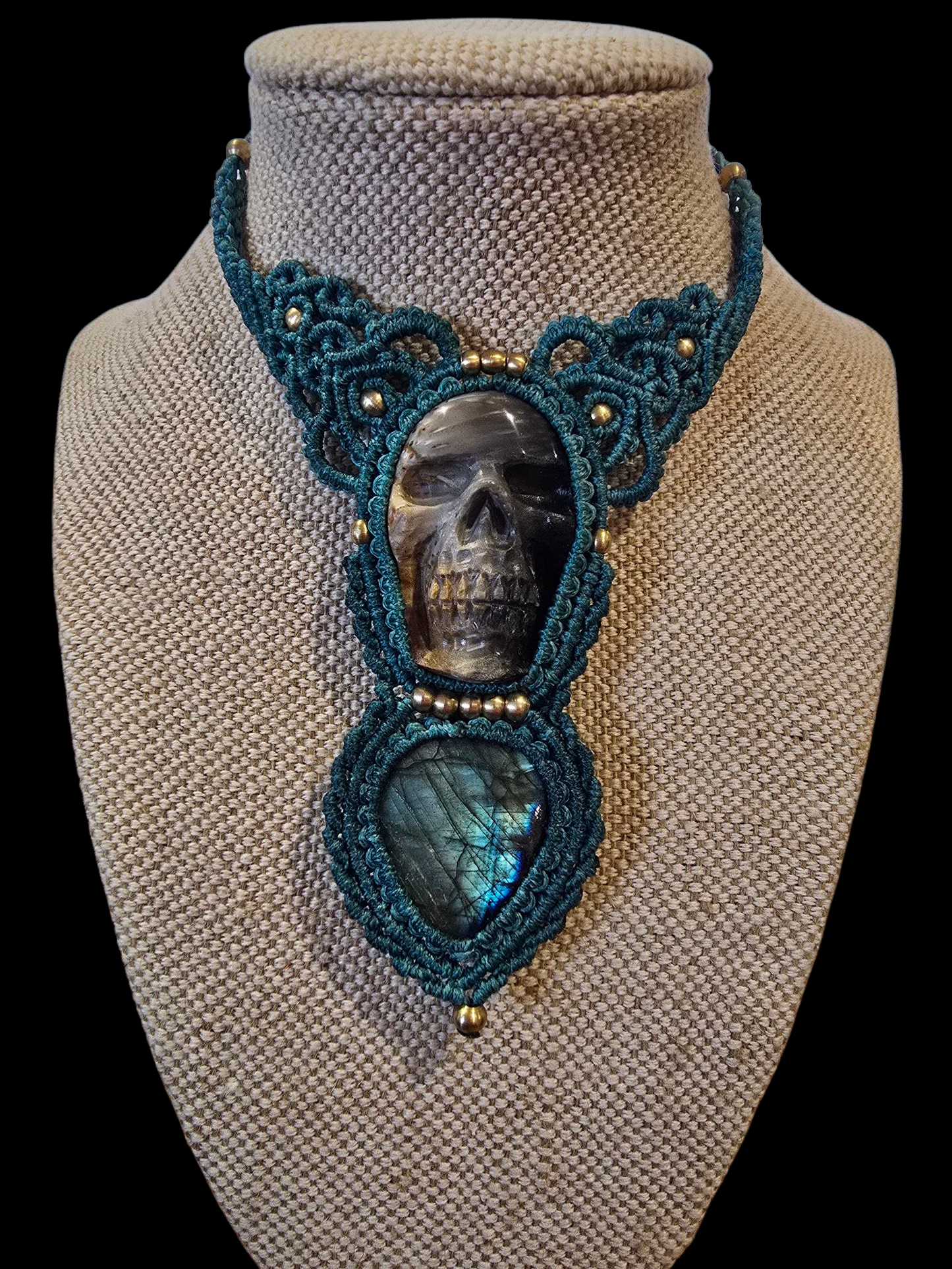 Choker - Skull - Labradorite