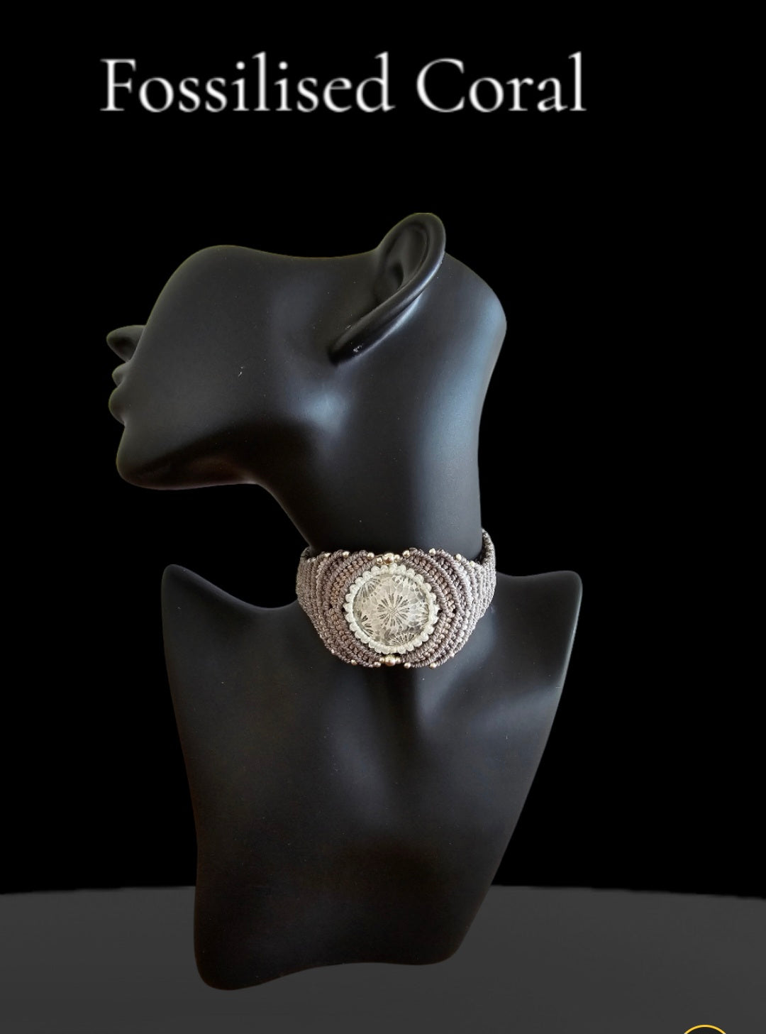 KC Choker - Fossilised Coral in Grey and White