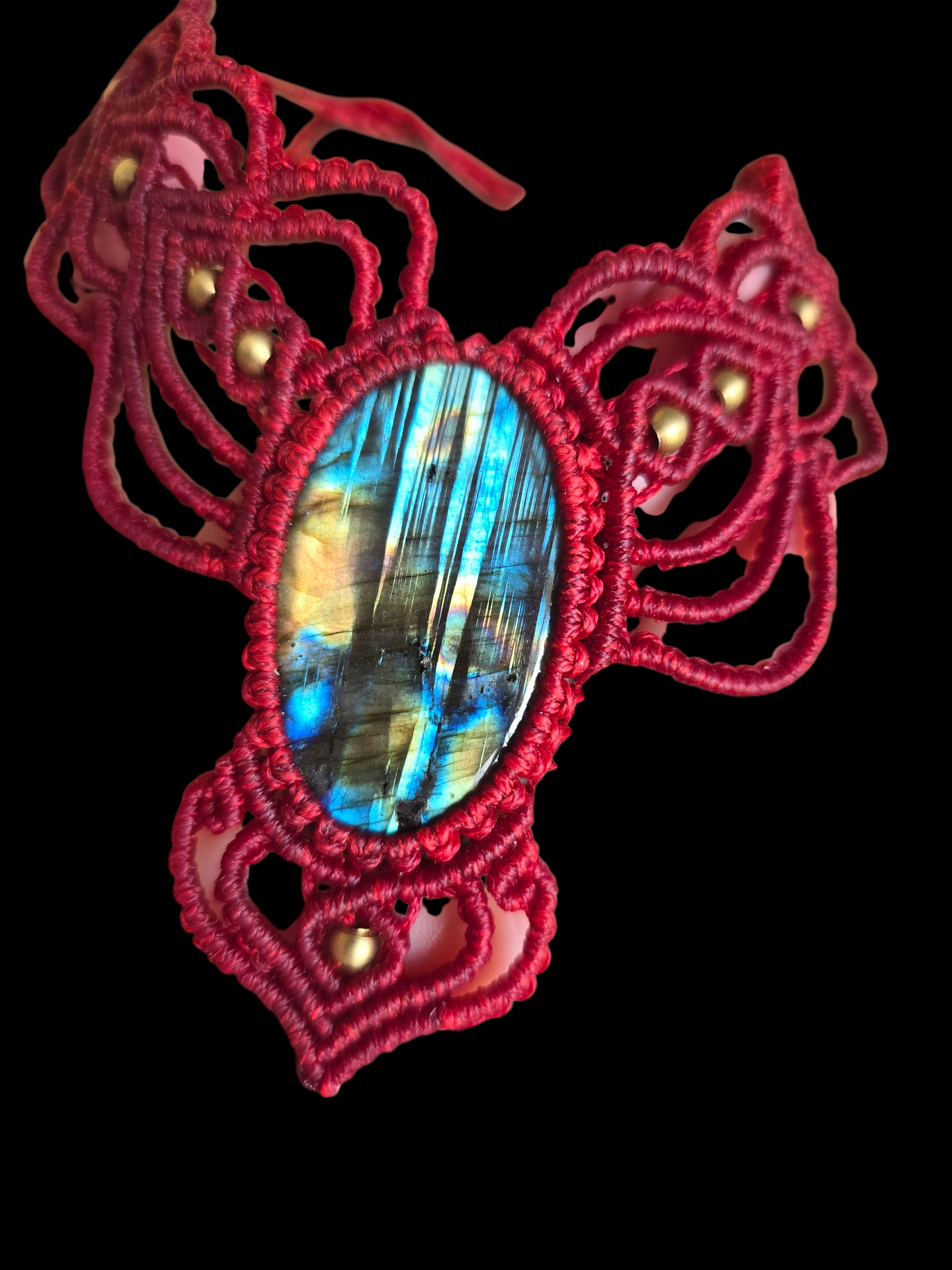 Labradorite - Red Collar