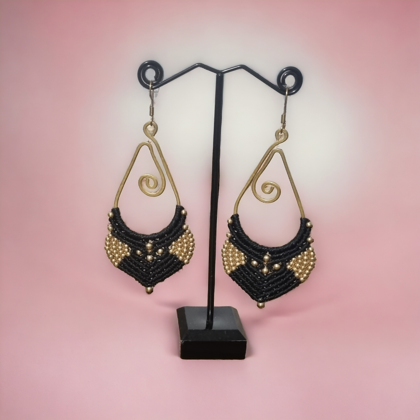 Large Swirl Brass Earrings