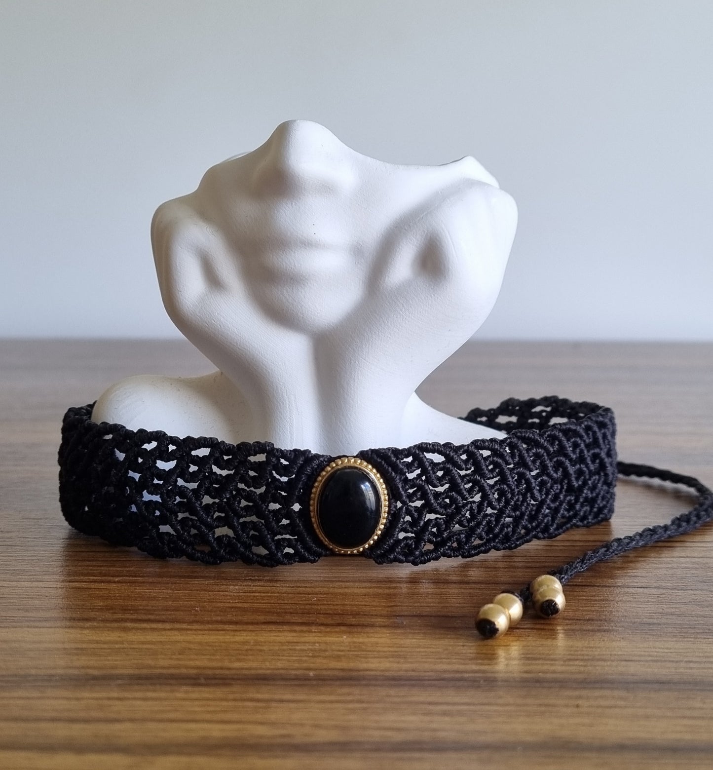 Black Onyx Choker - Hand Knotted by Suz Hansen
