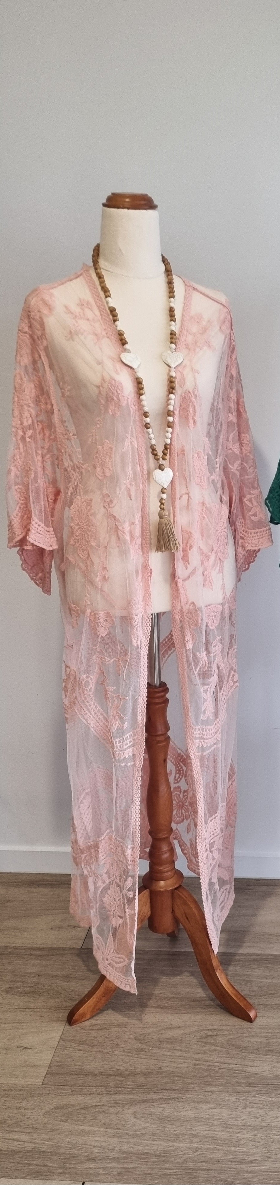 Lace Kimono - Baby Pink
