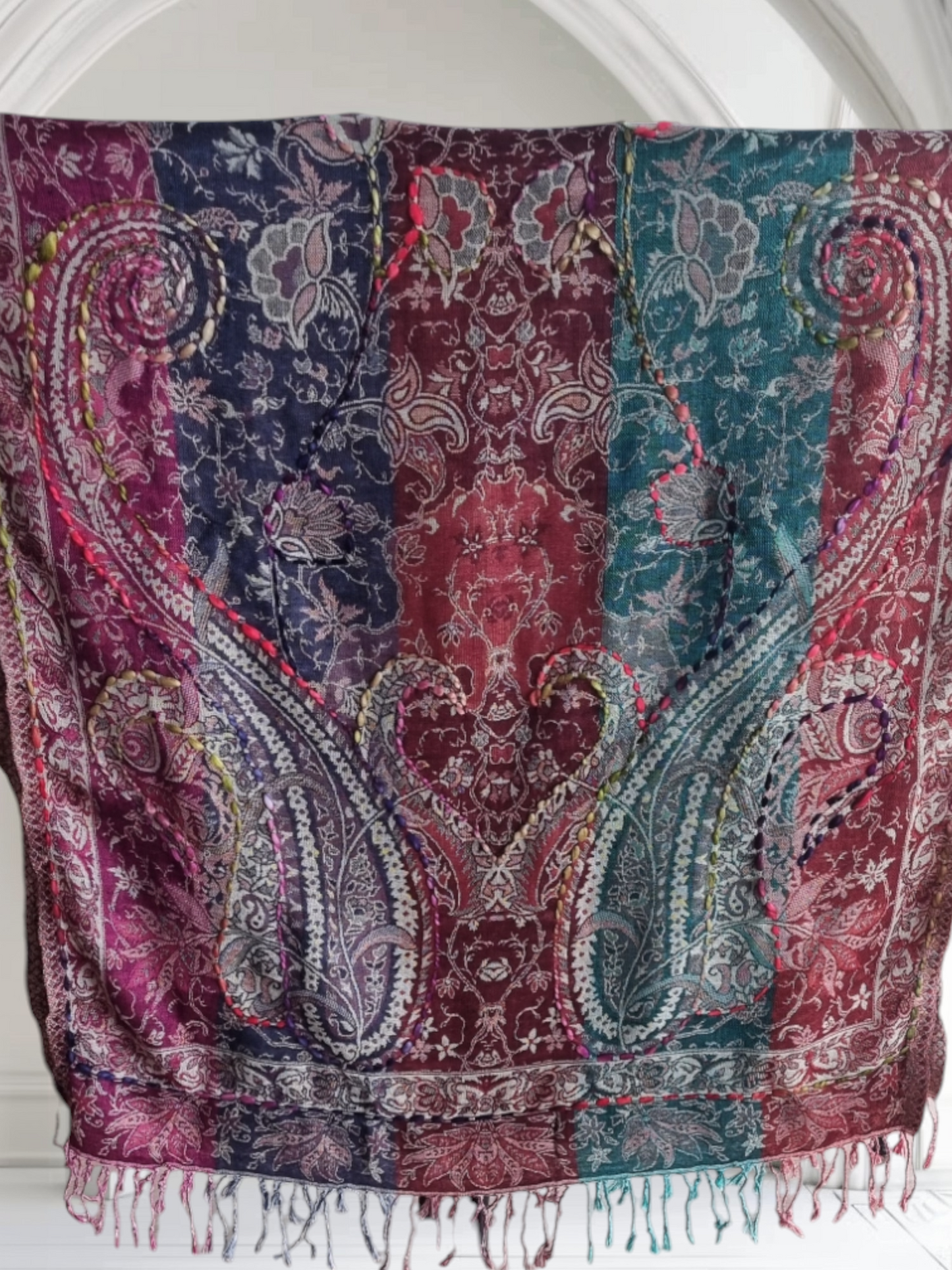 Scarf - Hand Stitch Embroidery - Set it on Fire