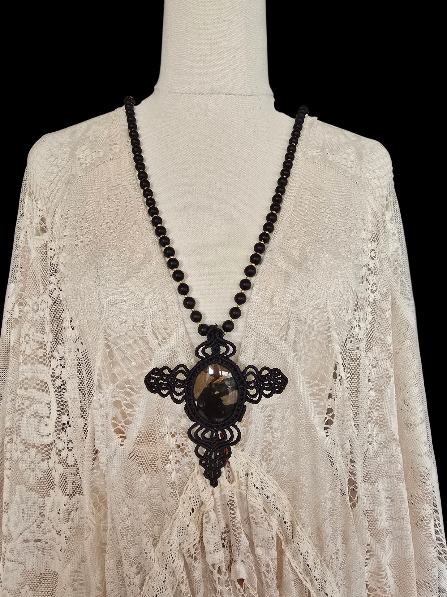 Dragonfly Cross Pendant  as named by Kasey Chambers - Oval Stone