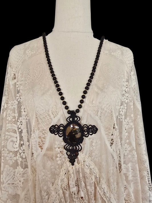 Dragonfly Cross Pendant  as named by Kasey Chambers - Oval Stone
