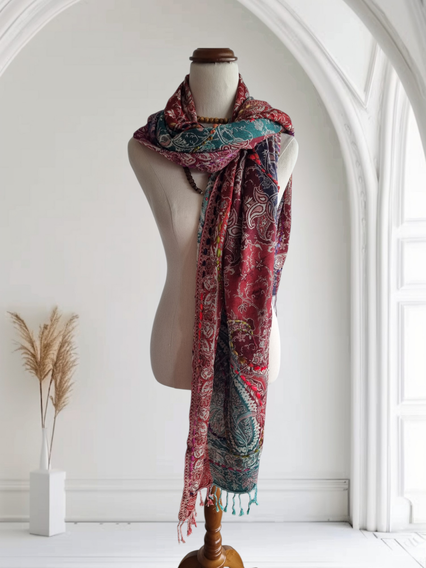 Scarf - Hand Stitch Embroidery - Set it on Fire