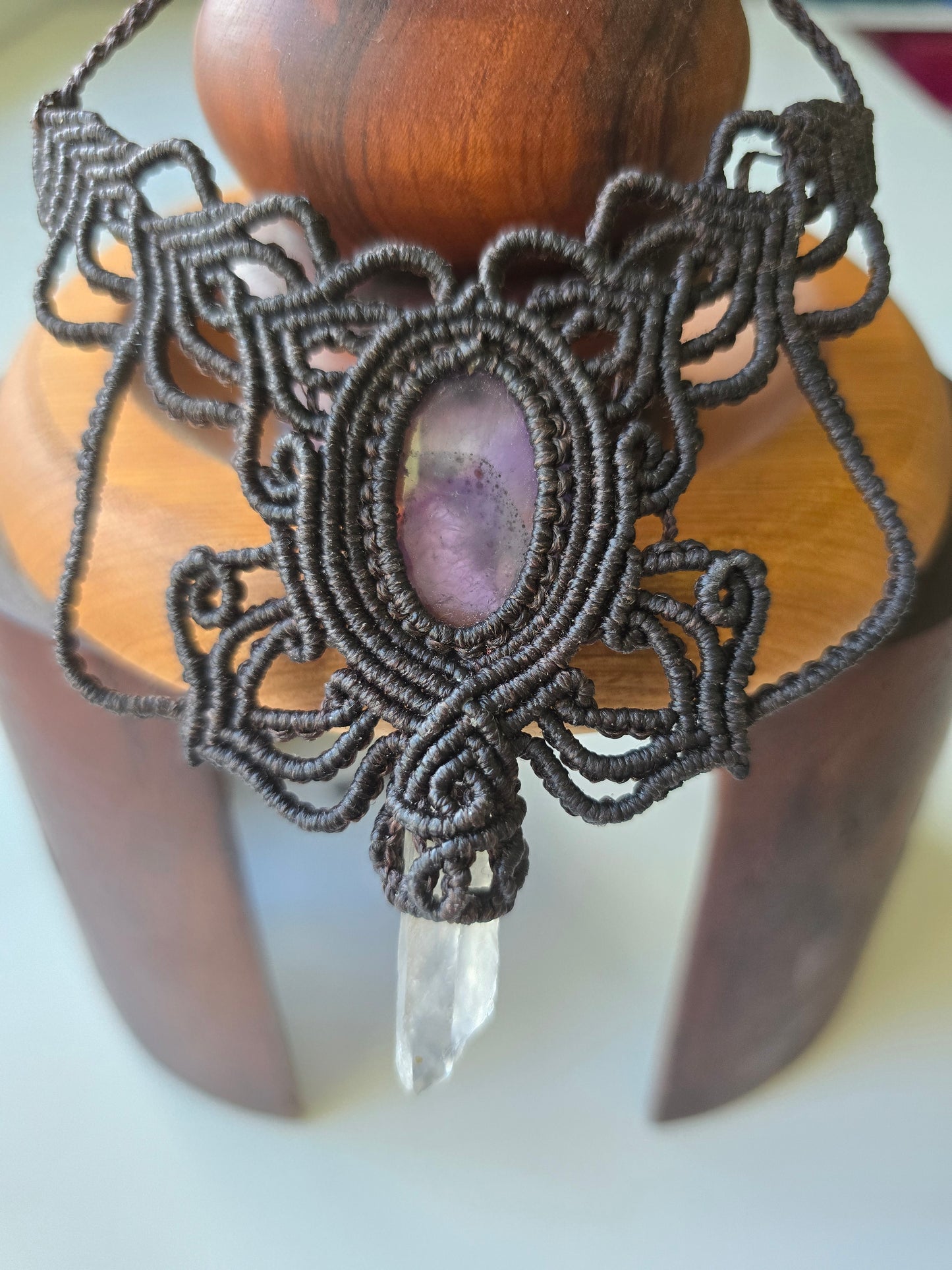Amethyst and Clear Quartz Collar