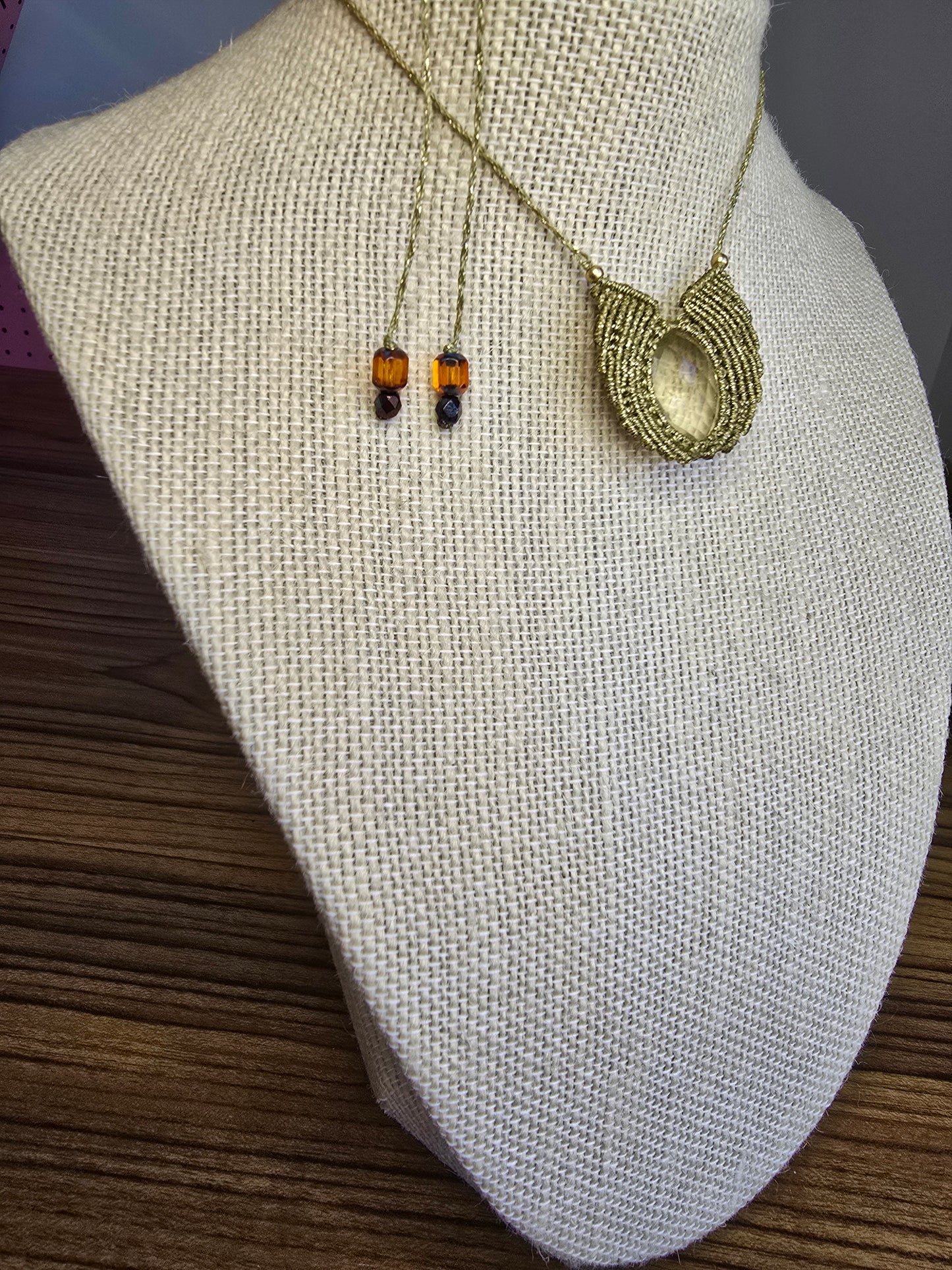 Natural Citrine  - Wing Design Pendant