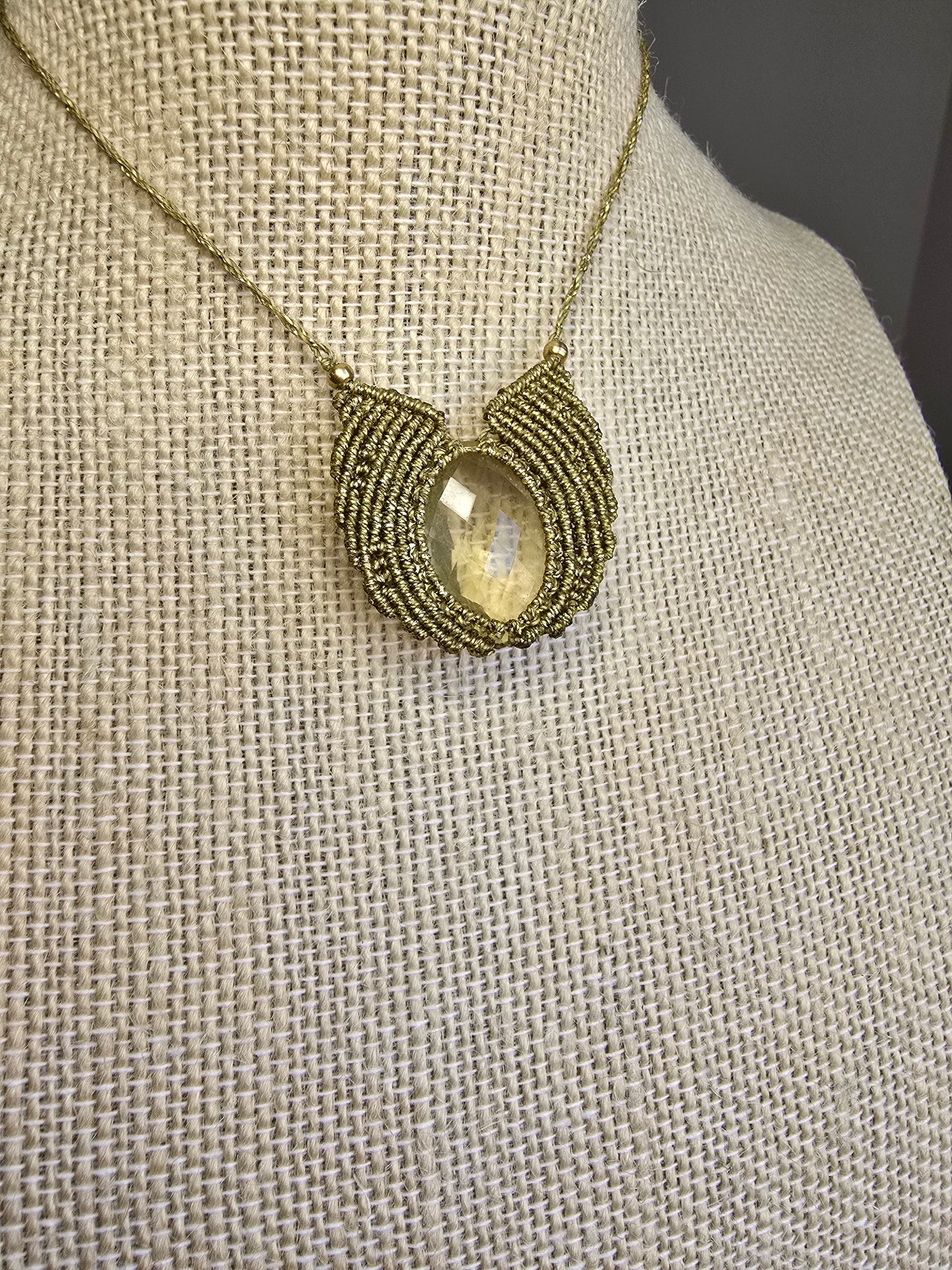 Natural Citrine  - Wing Design Pendant