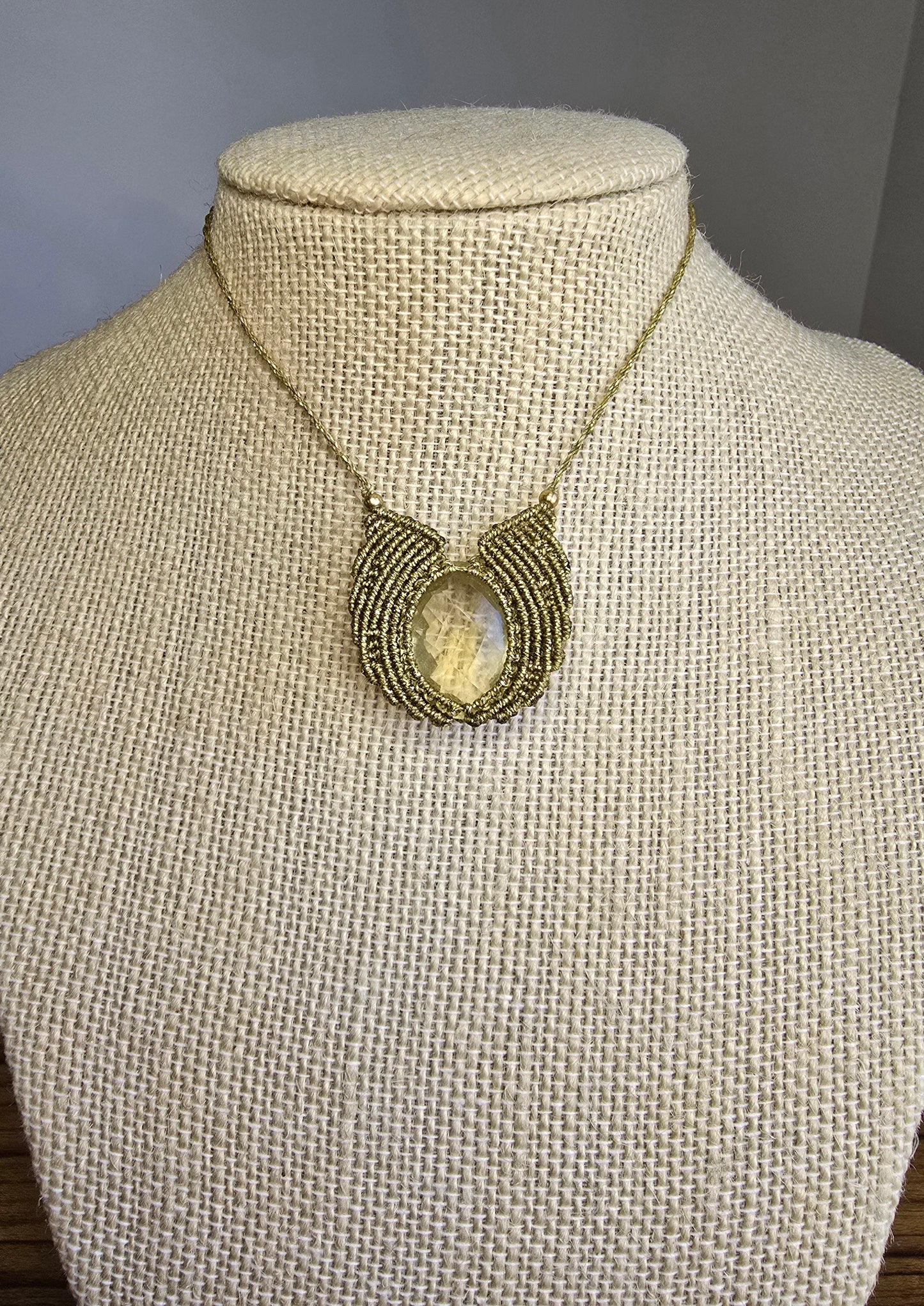 Natural Citrine  - Wing Design Pendant