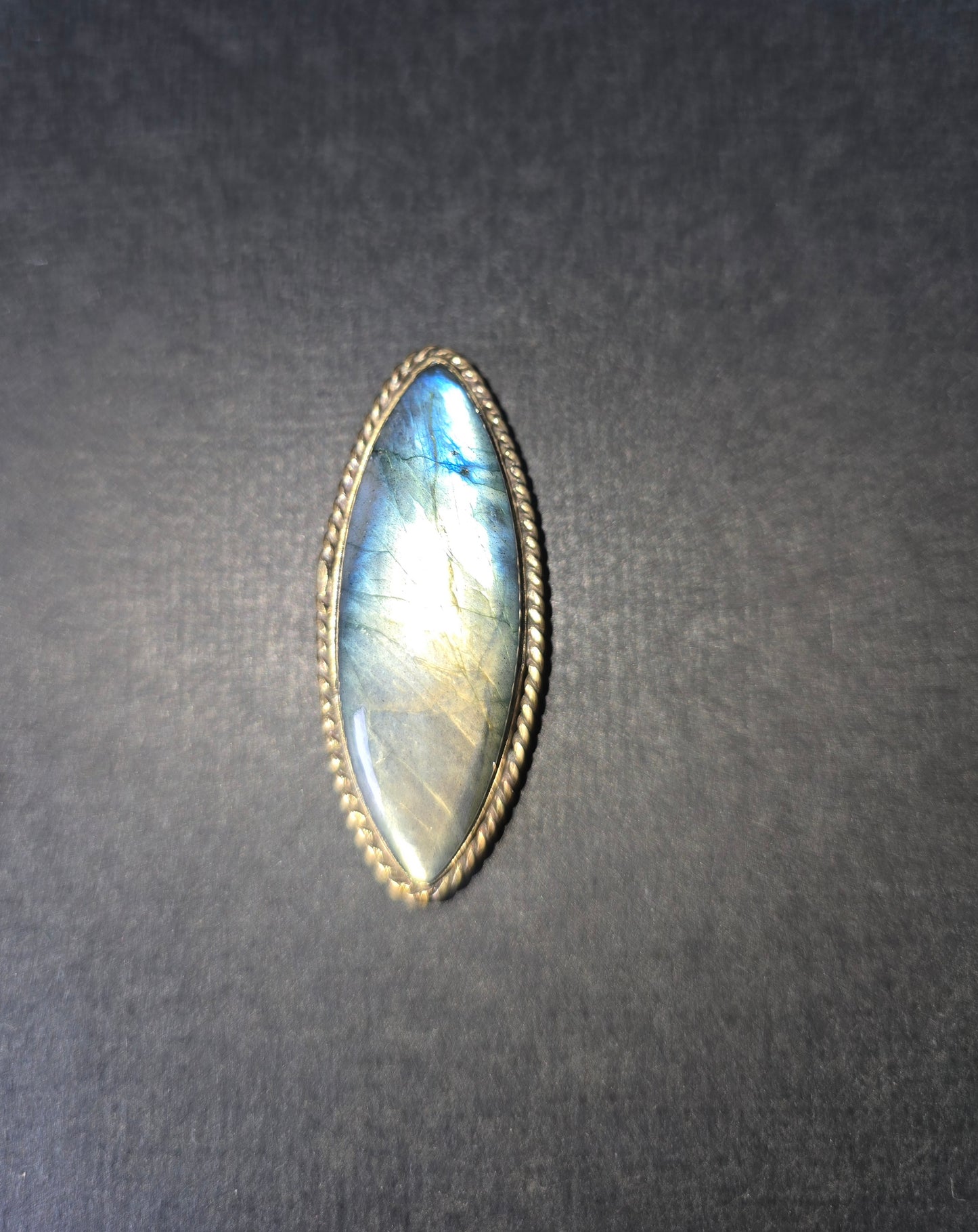 Labradorite - Multicolour - Brass Grooved Cabochon