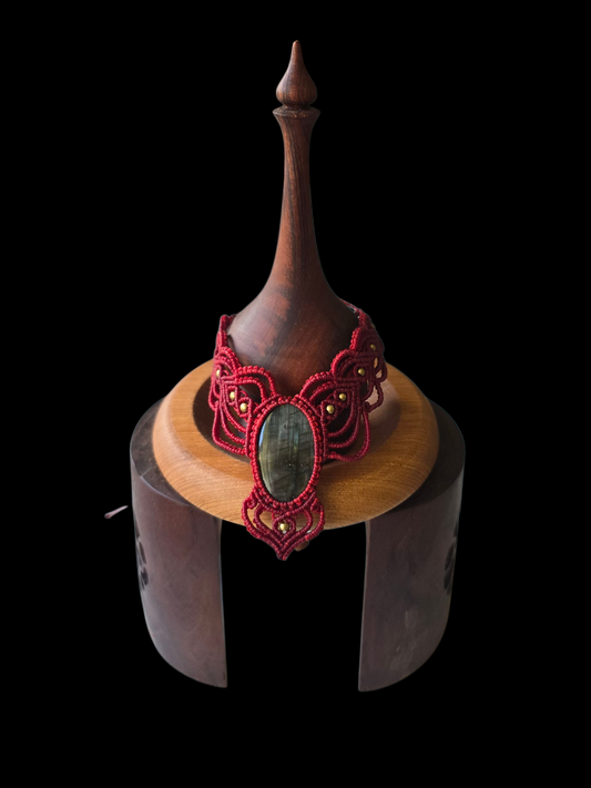 Labradorite  - Red Collar