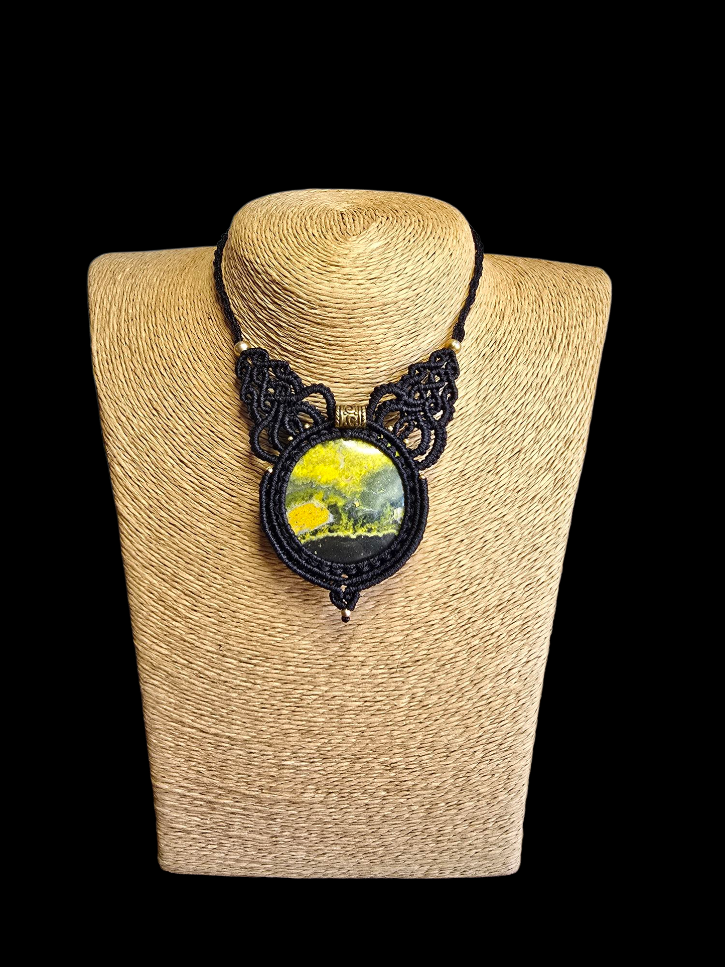 Bumble Bee Jasper - Lace Design Pendant