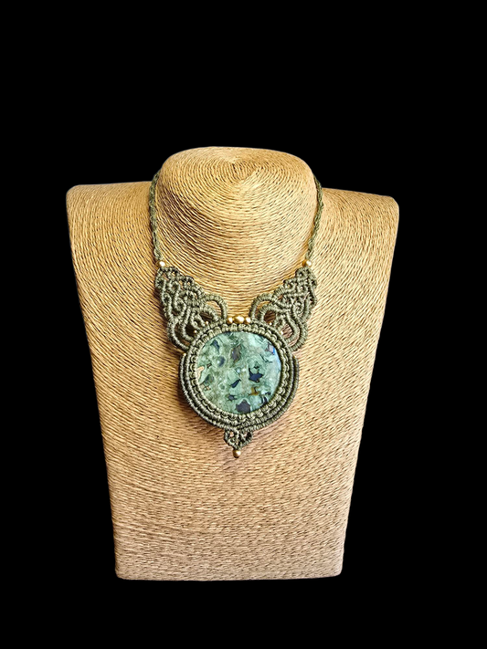 Rainforest Rhyolite - Lace Design Pendant