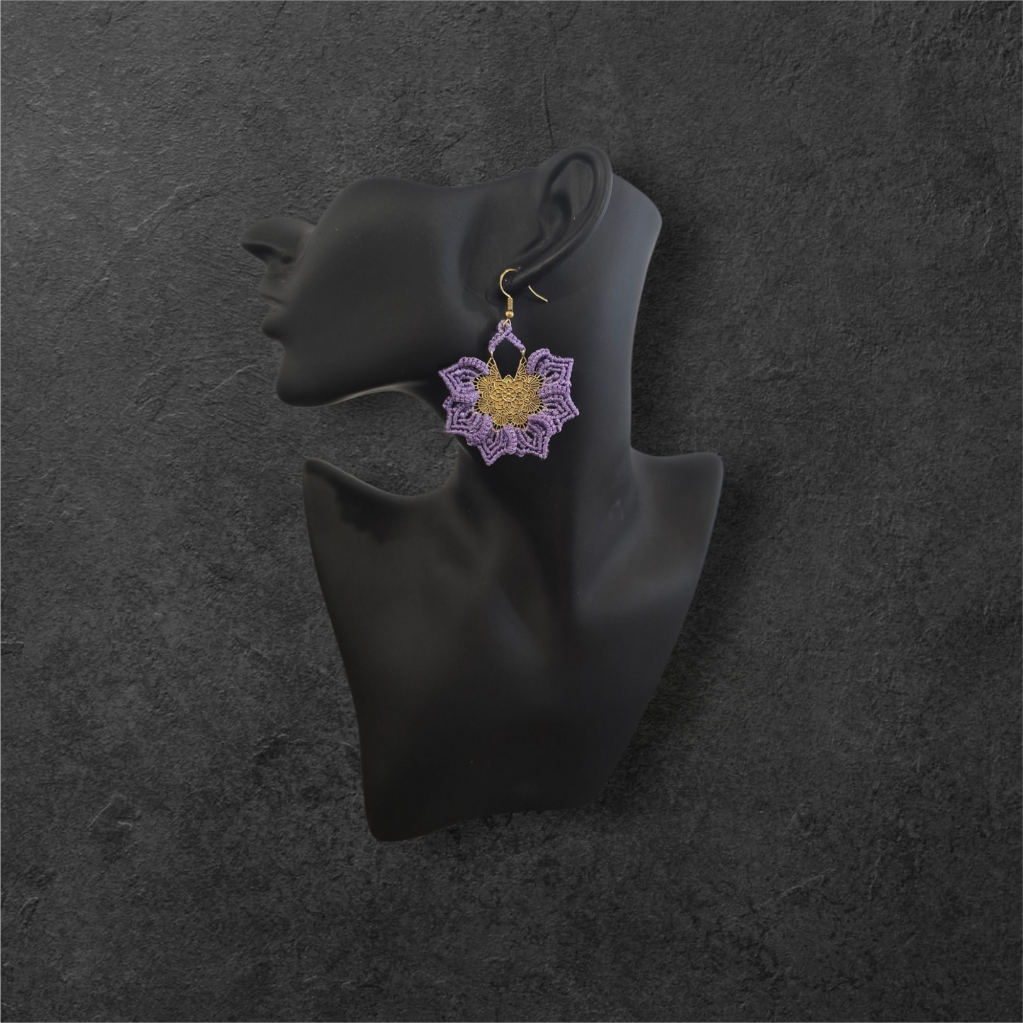 Lotus Earring -  Purple