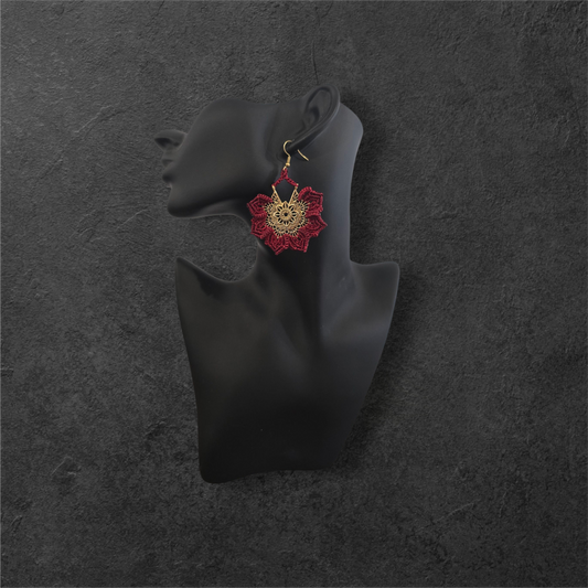 Lotus earring - Red