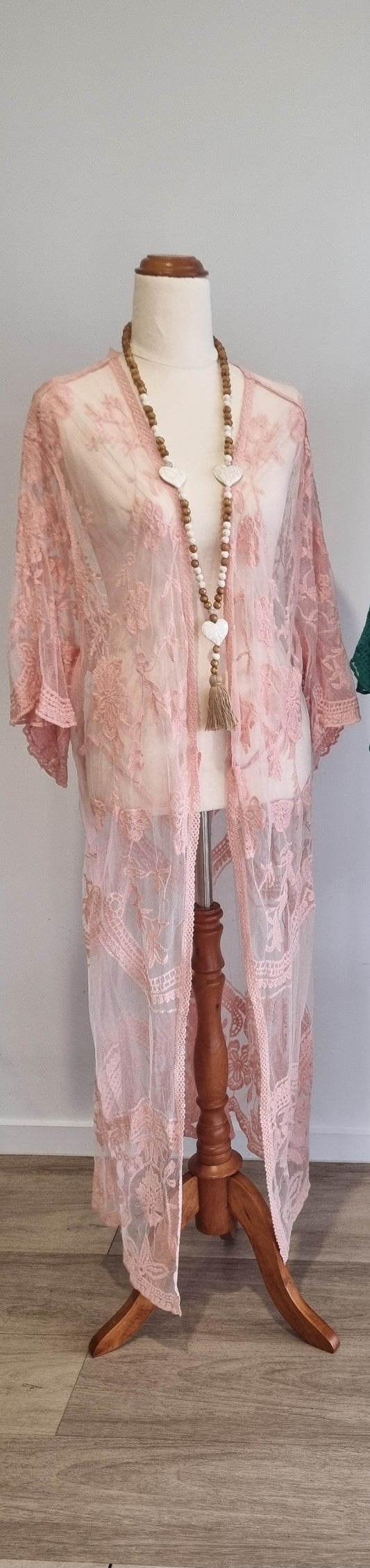 Lace Kimono - Baby Pink